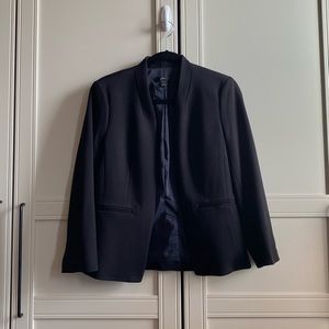 Jcrew collarless black blazer sz4